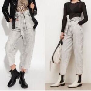 🔥All Saints Sammy tie Jeans Women 6 High Rise  Denim Mom 90s 80s Crop